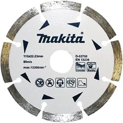 Сегментированный диск алмазный по бетону/мрамору Makita Эконом 115x22.23x7 мм 7997744 - фото 20210